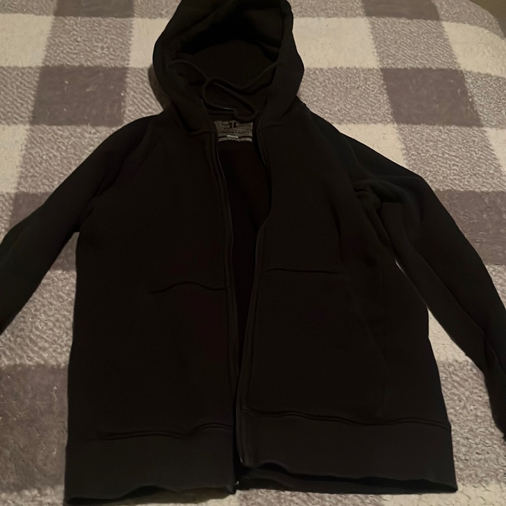 All black Jordan Craig plain zip up hoodie